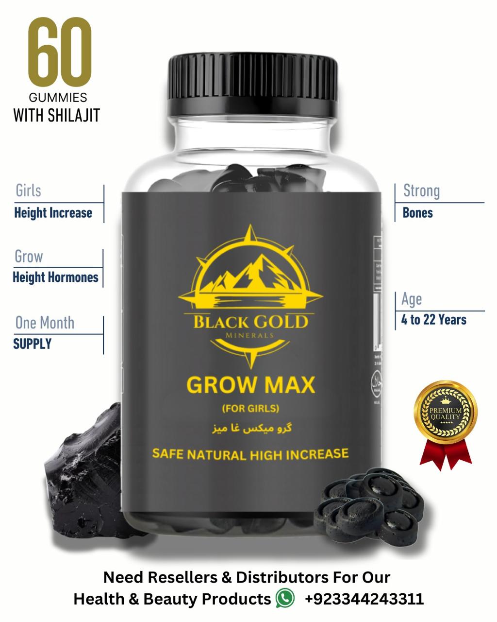 Grow Max Gummies: Girls’ height increases from age 4 to 22, producing growth hormones to achieve maximum height and strong bones