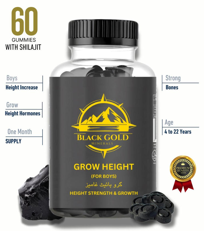Grow height Gummies: Boys’ height increases from age 4 to 22, producing growth hormones to achieve maximum height and strong bones