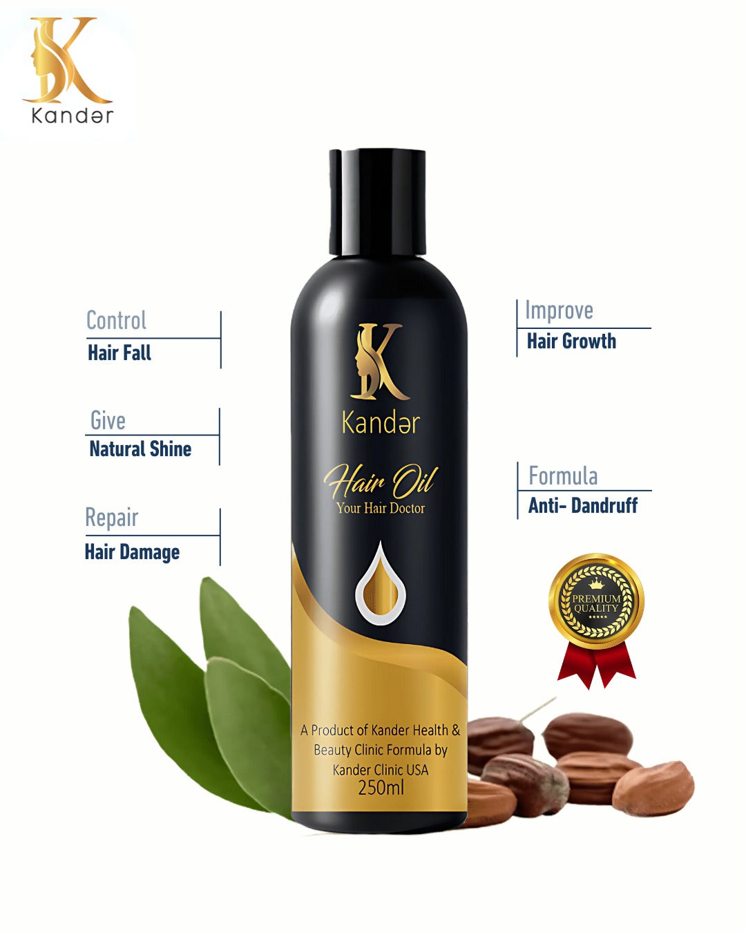 Kander Hair Oil Just like our body needs proper care and nutrition to stay healthy, our hair and scalp also need good care and nourishment for proper hair growth and healthy looks.