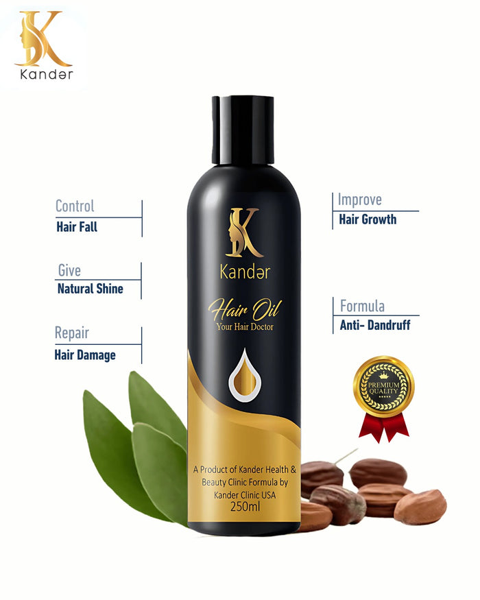 Kander Hair Oil Just like our body needs proper care and nutrition to stay healthy, our hair and scalp also need good care and nourishment for proper hair growth and healthy looks.